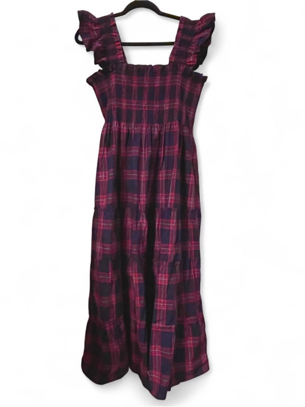 Hill House Home The Ellie Nap Dress in Navy Tartan Plaid - Size Large